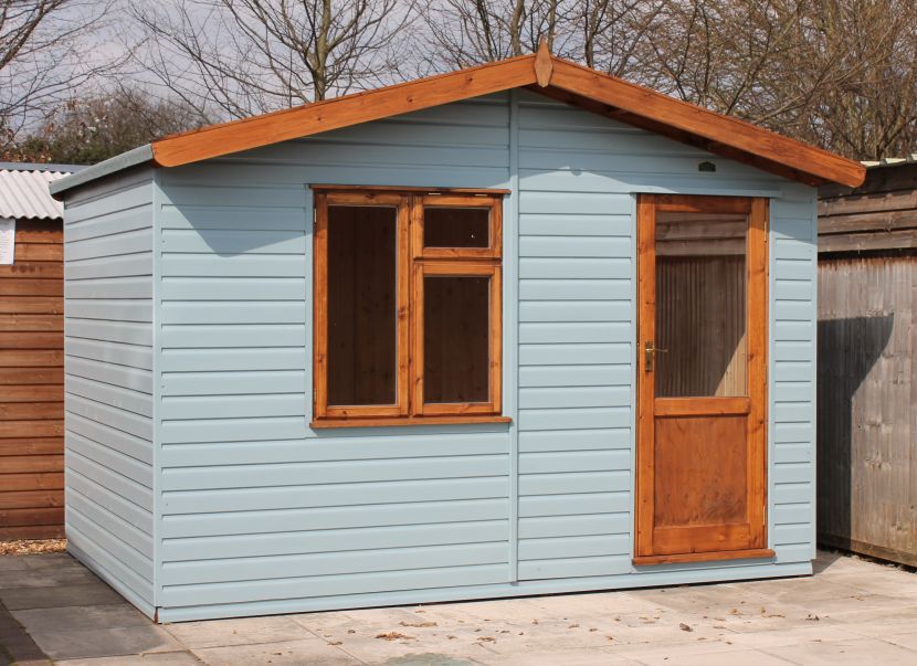 12ft x 8ft (3.6m x 2.4m) with standard single door